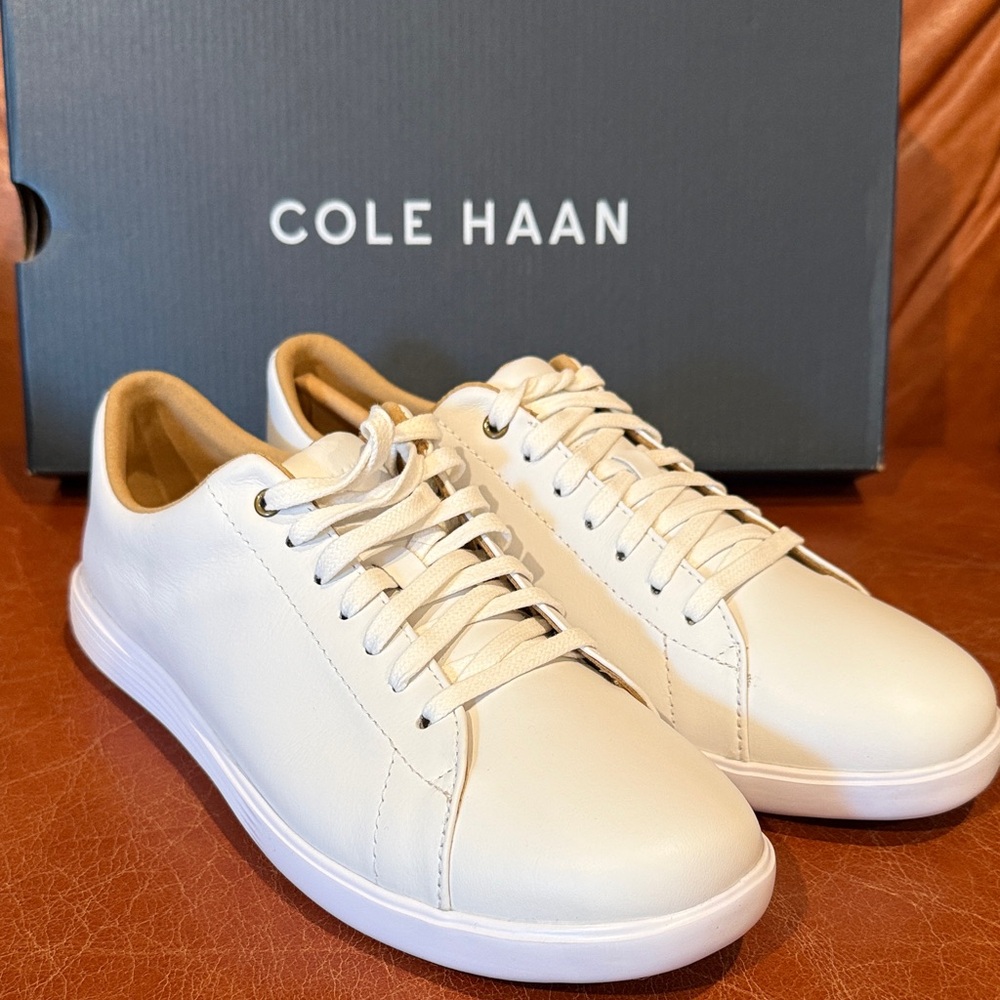 Cole Haan Women’s White Leather Sneakers